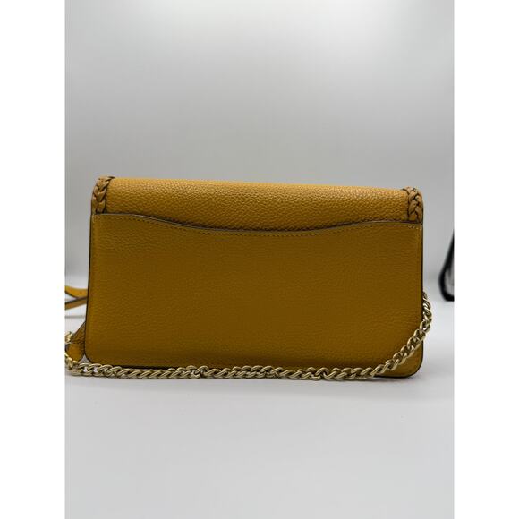Coach Braided Tabby Chain Clutch - Buttercup Yellow Leather - CJ863 - Picture 4 of 11